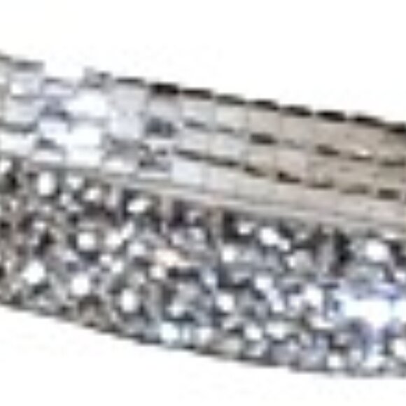 Bright Silver Rhinestone Stretch Bangle Bracelet XL - Picture 5 of 5